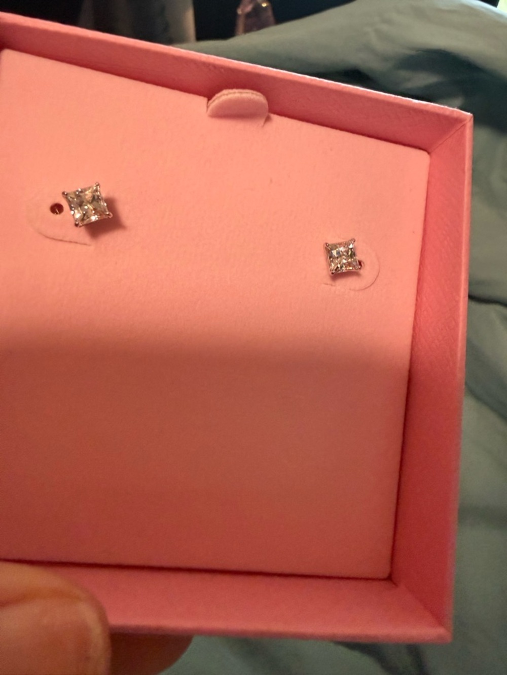 Swarovski Clear Square-Cut Crystal Stud Earrings